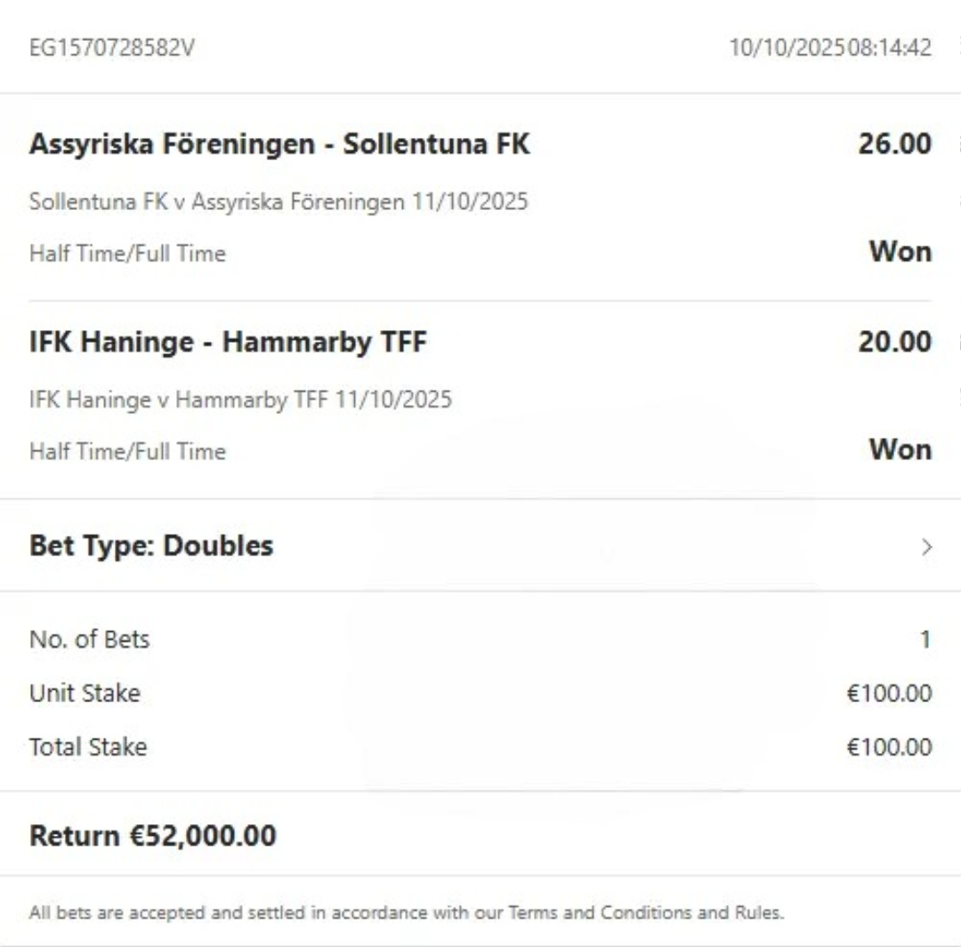 Double fixed matches